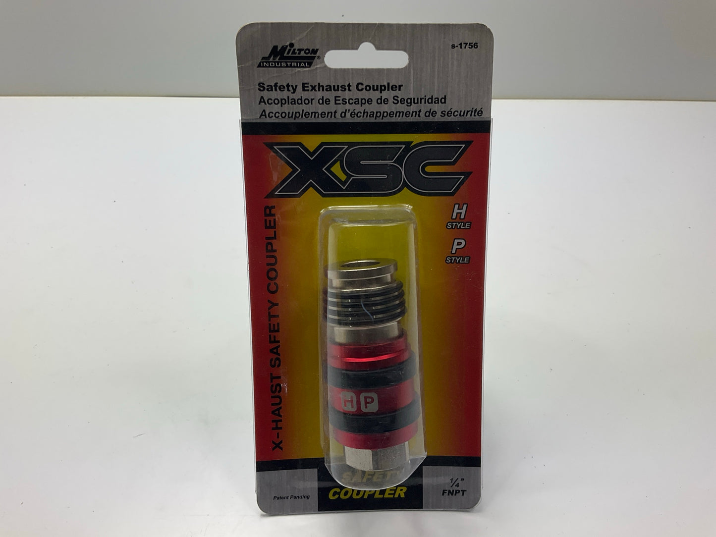 Milton 2 In ONE Universal Safety Exhaust Industrial Coupler,1/4'' NPT X 3/8'' Body