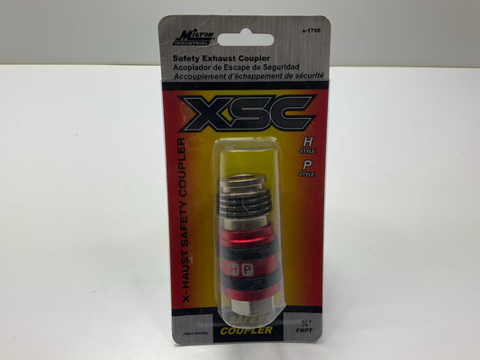 Milton 2 In ONE Universal Safety Exhaust Industrial Coupler,1/4'' NPT X 3/8'' Body