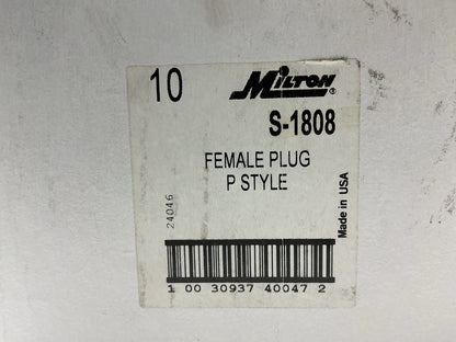 (10) Blister Packs - Milton S1808 3/8'' NPT Female Coupler Plug Fitting P-Style