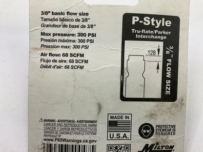 Milton S-1808 3/8'' NPT Female Coupler Plug Fitting P-Style, 2 / PACK