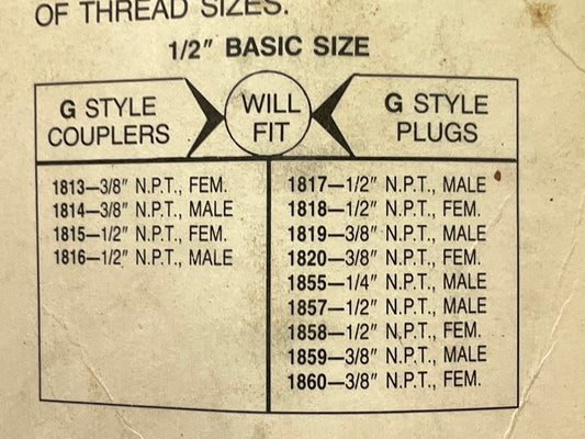 Milton S-1816 1/2'' Male G-Style 1/2'' NPT Coupler
