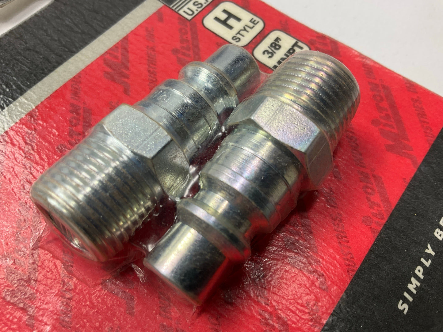 Milton S1837 H-Style Air Plug - 3/8'' NPT Male Connector, 2 Per Pack
