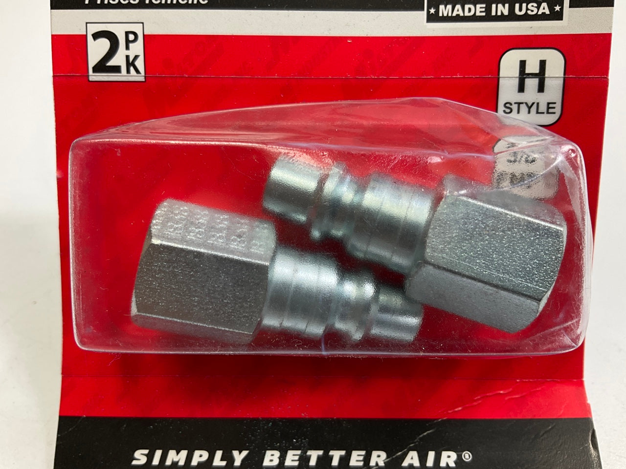 Milton S1838 H Style Plugs 3/8'' Female NPT Steel Quick Release Plugs, Two Pack