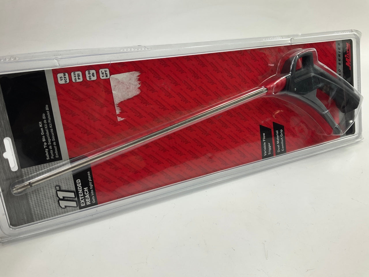 Milton S197 KWIK-CHANGE PRO Series Pistol Grip Air Blow Gun, 11'' Extended Reach