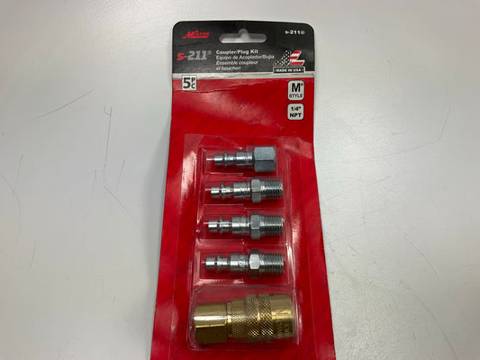 Milton S211 5 Piece 1/4'' M-Style Coupler Kit Includes 1-715, 3-727, 1-728