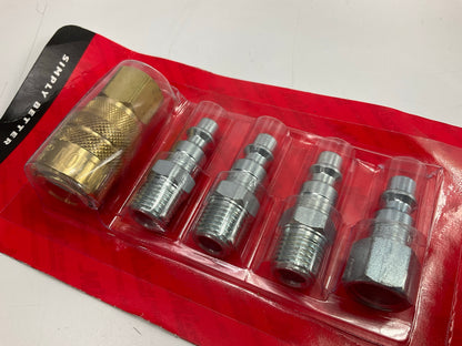 Milton S211 5 Piece 1/4'' M-Style Coupler Kit Includes 1-715, 3-727, 1-728