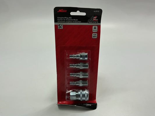 Milton S213 1/4'' NPT A-Style Coupler And Plug Kit (5-Piece)