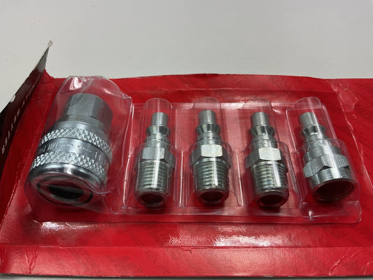 Milton S213 1/4'' NPT A-Style Coupler And Plug Kit (5-Piece)