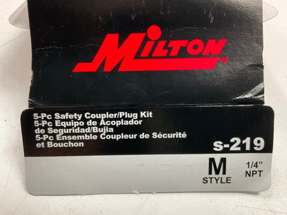 Milton S219 1/4'' M Style Safety Coupler And Plug Kit 5 Pieces, Industrial Style