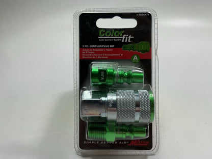 Milton S-303AKIT 3 Piece A-Style 1/4'' NPT Green Coupler & Plug Set