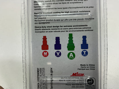 Milton S-303AKIT 3 Piece A-Style 1/4'' NPT Green Coupler & Plug Set