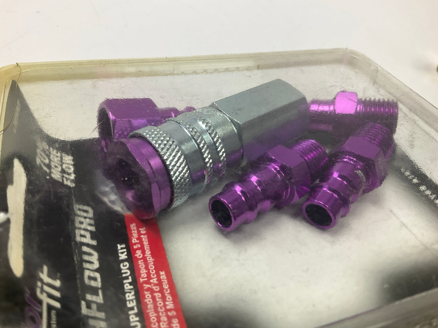 Milton S-305VKIT V-Style Coupler & Plug Set, 1/4'' NPT, Purple - 5 Piece