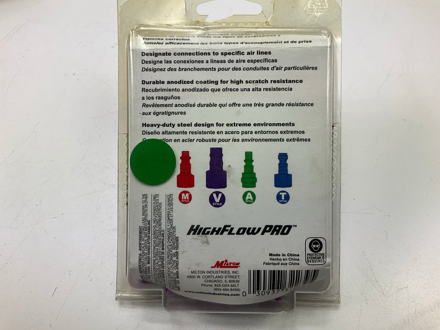 Milton S-305VKIT V-Style Coupler & Plug Set, 1/4'' NPT, Purple - 5 Piece