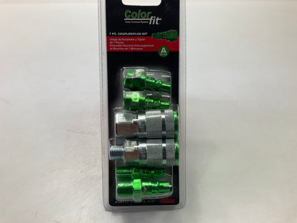 Milton COLOR FIT S-307AKIT 7 PC A-Style GREEN Coupler & Plug Set, 1/4'' NPT