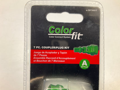 Milton COLOR FIT S-307AKIT 7 PC A-Style GREEN Coupler & Plug Set, 1/4'' NPT