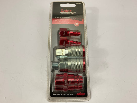 Milton S-307MKIT ColorFit M Style Coupler And Plug Kit 1/4'' NPT 7 Pieces, Red