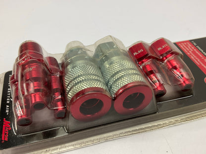 Milton S-307MKIT ColorFit M Style Coupler And Plug Kit 1/4'' NPT 7 Pieces, Red