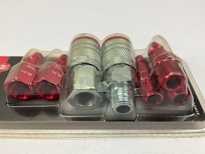 Milton S-307MKIT ColorFit M Style Coupler And Plug Kit 1/4'' NPT 7 Pieces, Red