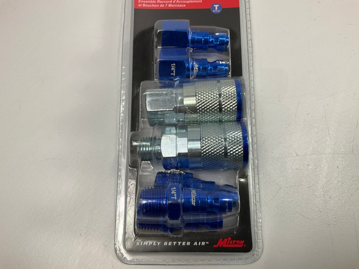 Milton S-307TKIT ColorFit Coupler & Plug Kit (5 Piece), T-Style 1/4 NPT Blue