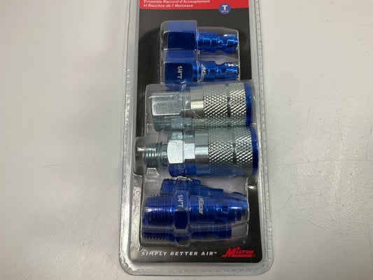 Milton S-307TKIT ColorFit Coupler & Plug Kit (5 Piece), T-Style 1/4 NPT Blue