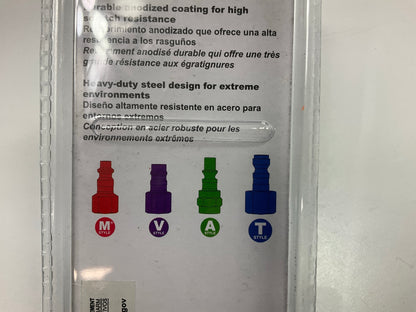 Milton S-307TKIT ColorFit Coupler & Plug Kit (5 Piece), T-Style 1/4 NPT Blue