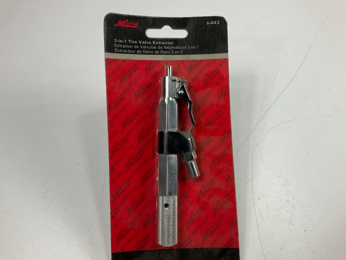 Milton S443 3-in-1 Tire Valve Extractor And Inflator Tool - Remove, Inflate
