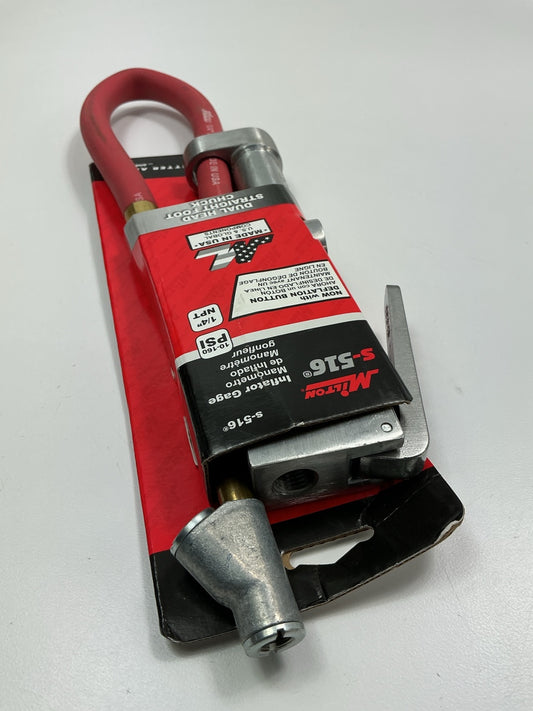 Milton S516 Tire Inflator Gauge With Dual Head Straight Foot Air Chuck 15'