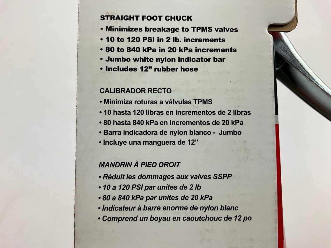 Milton S520 Bayonet Tire Inflator Gauge Straight Air Chuck Head, Made In USA