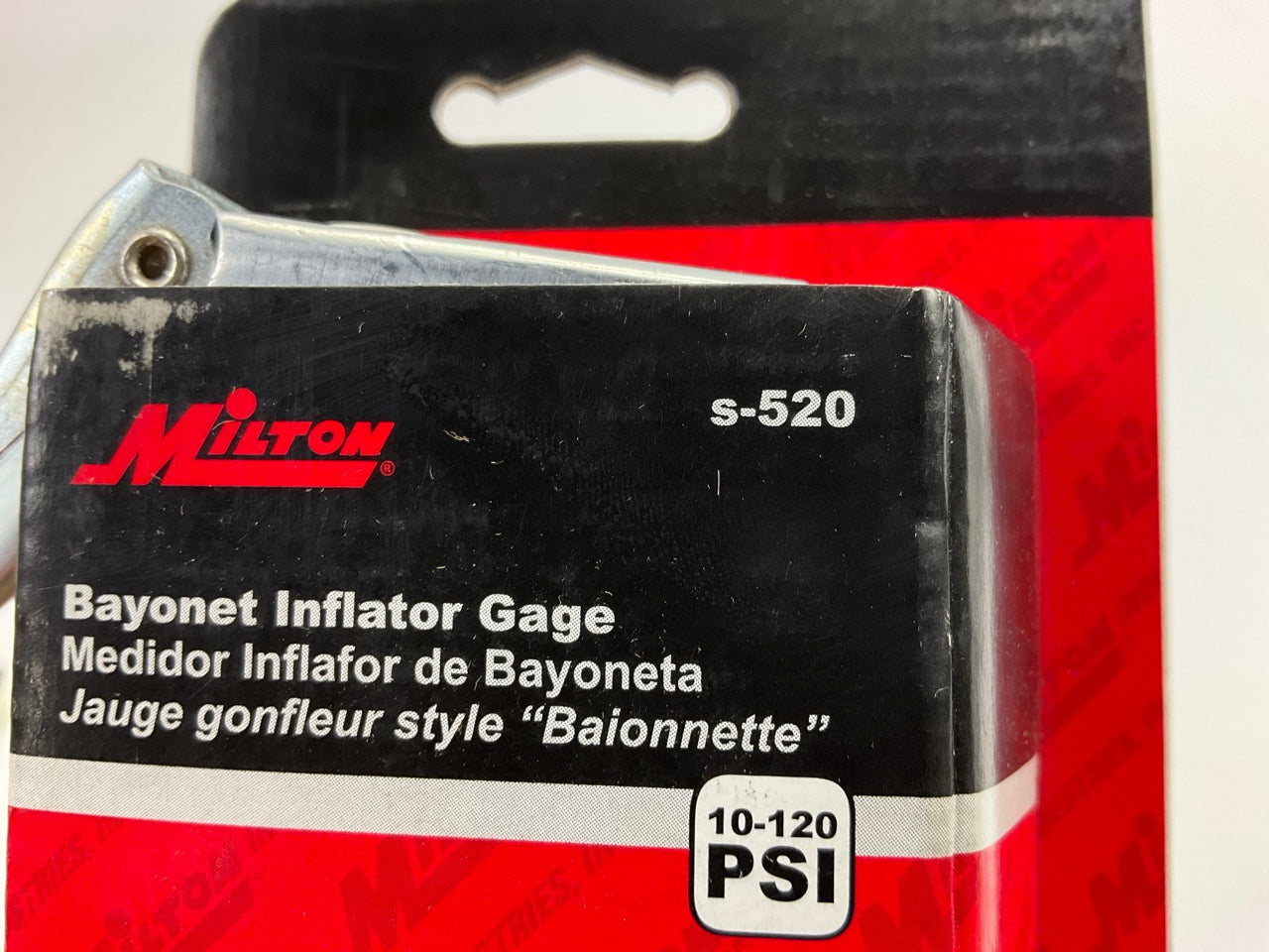 Milton S520 Bayonet Tire Inflator Gauge Straight Air Chuck Head, Made In USA