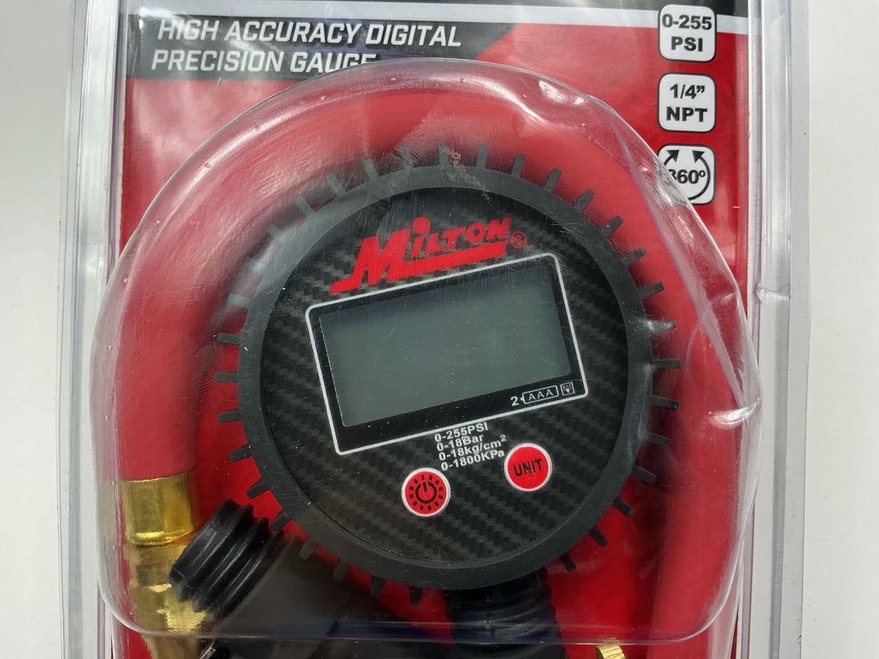 Milton S577D Pro Digital Pistol Grip Tire Inflator Gauge Straight Foot Chuck