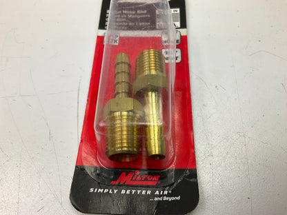 Milton S600 1/4'' X 1/4'' NPT Male Hose End Barb Fitting 1/4'' Hose Barb, 2 / Pack