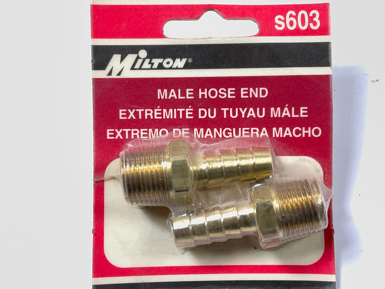 Milton S603 3/8'' Male NPT 3/8'' ID Hose End Fittings - Pack Of 2