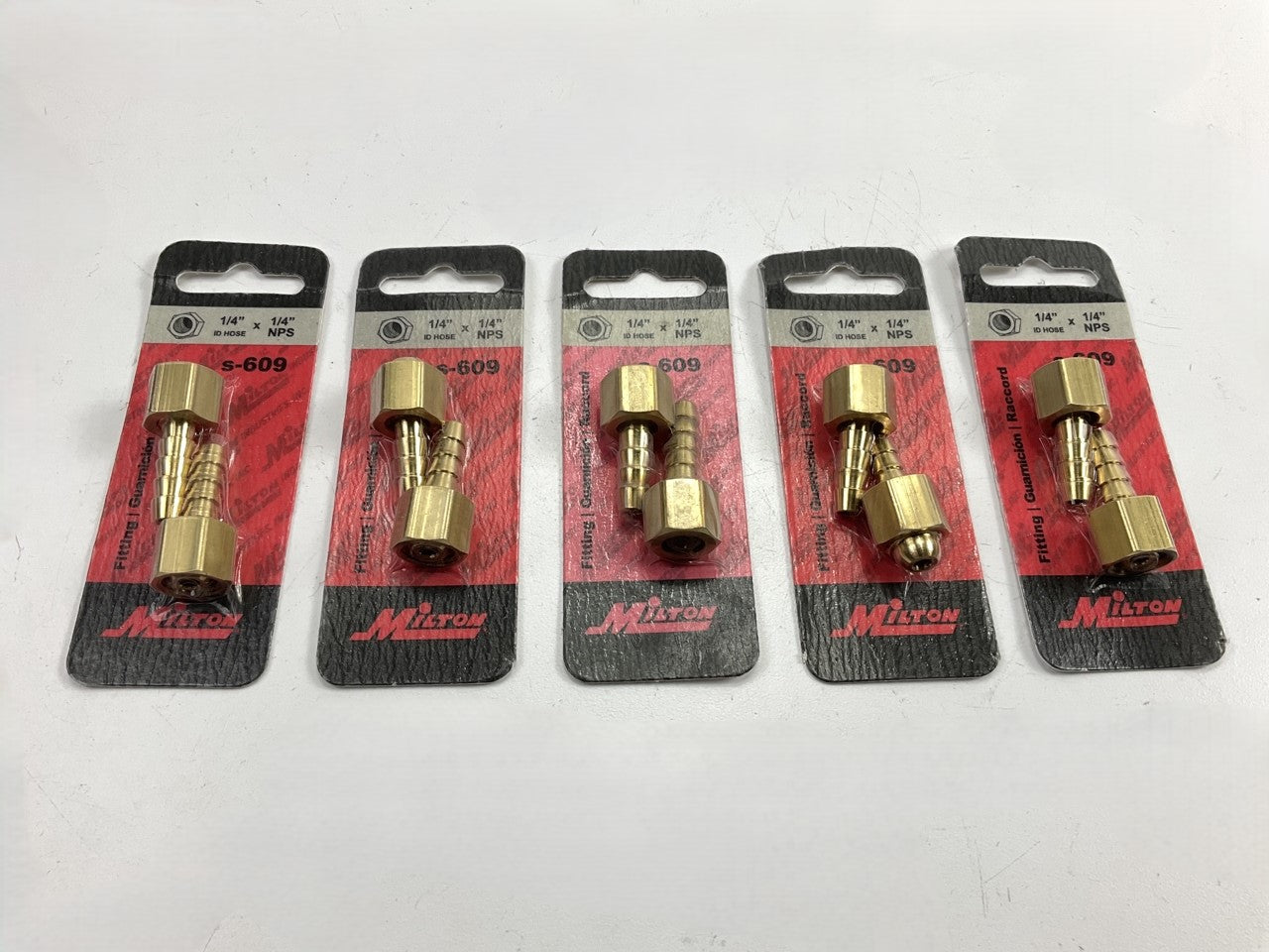 Milton S609 1/4'' FNPT 1/4'' ID Swivel Hose End Fittings, 5 PACKS Of 2 Each
