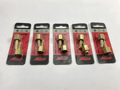 Milton S609 1/4'' FNPT 1/4'' ID Swivel Hose End Fittings, 5 PACKS Of 2 Each