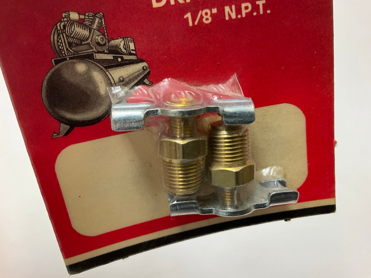 Milton S614-2  1/8'' NPT Brass Drain Cock For Air Compressor, 2 / PACK