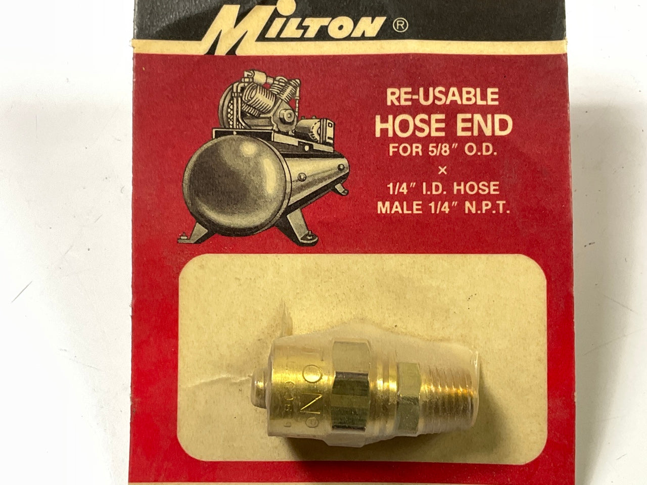 Milton S617 Hose End For 1/4'' X 5/8'' Reusable Brass Air Hose Fitting