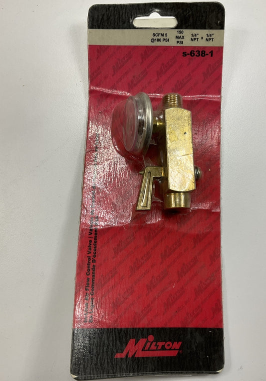 Milton S-638-1 Inline Air Flow Regulator 1/4'' F NPT X 1/4'' M NPT W/gauge