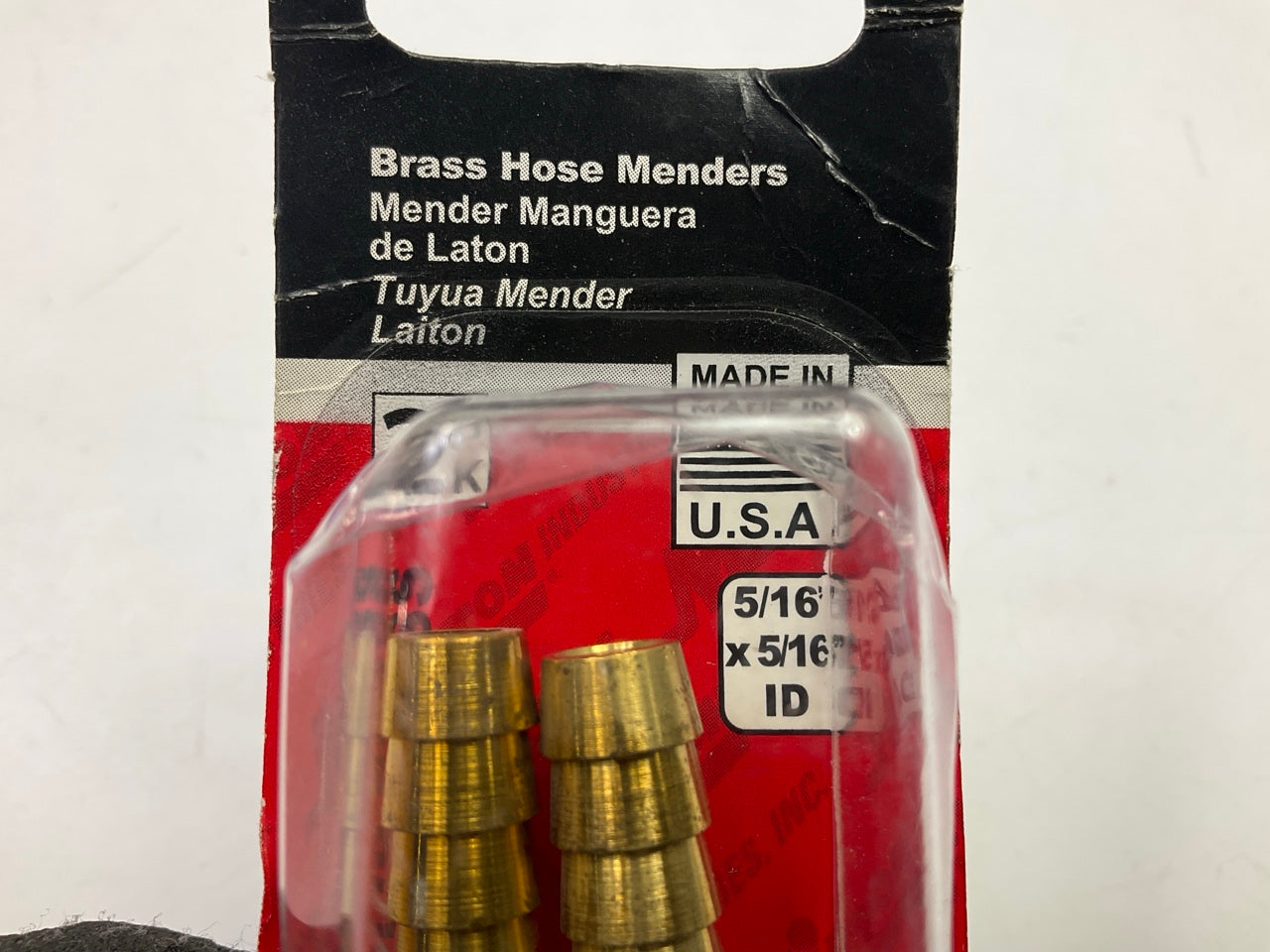 Milton S-641 5/16'' ID Barbed Brass Hose Mender Fitting, 2 PACK