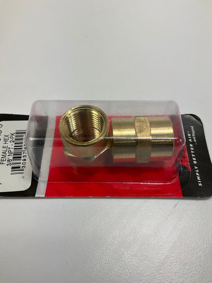 Milton S-643-3 3/8 FEMALE NPT 3/8'' FNPT Hex Coupling Hose Fitting - Pack Of 2
