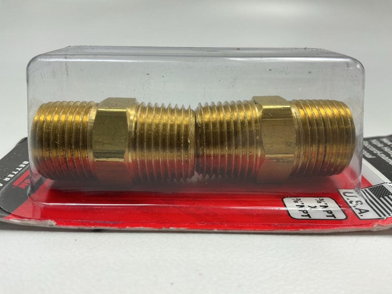 Milton S647 Hex 3/8 In NPT Brass Male Hex Nipple Coupler, 2 / Pack