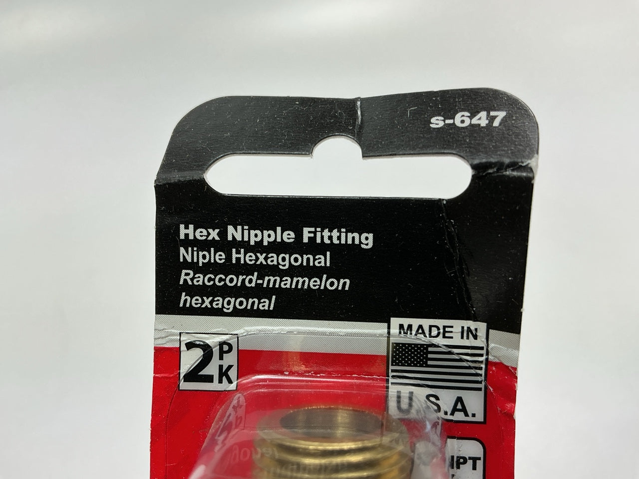 Milton S647 Hex 3/8 In NPT Brass Male Hex Nipple Coupler, 2 / Pack