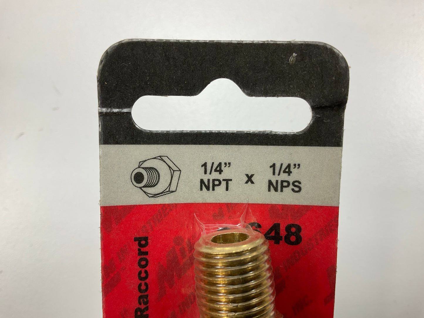 Milton Industries S-648 1/4'' MNPT X 1/4'' NPS Hex Nipple Hose Fitting, 2 / Pack