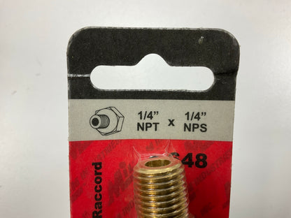 Milton Industries S-648 1/4'' MNPT X 1/4'' NPS Hex Nipple Hose Fitting, 2 / Pack