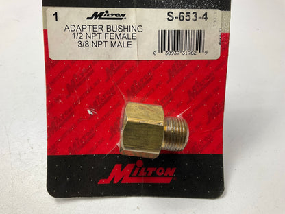 Milton 653-4 1/2'' NPT Female X 3/8'' NPT Male Brass Adapter Hose Fitting Bushing