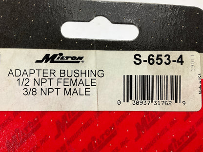 Milton 653-4 1/2'' NPT Female X 3/8'' NPT Male Brass Adapter Hose Fitting Bushing