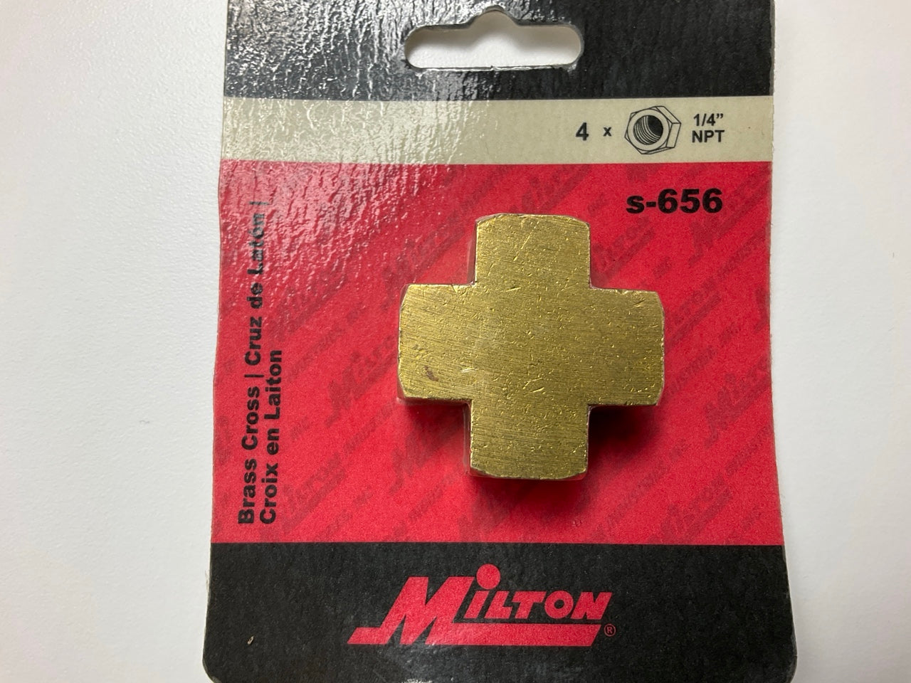 Milton S-656 Brass Female Cross Air Hose Fitting, 1/4'' NPT