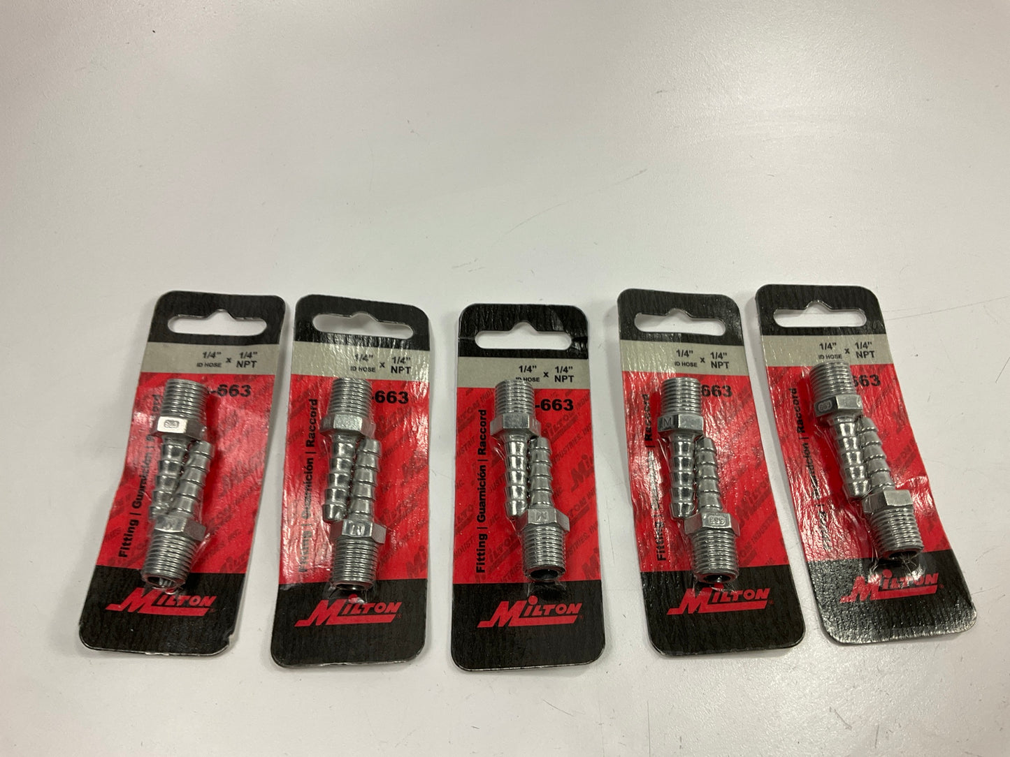 Milton S663 1/4'' ID Zamak Hose End, 5 Packs Of 2 Each, (10 Total)