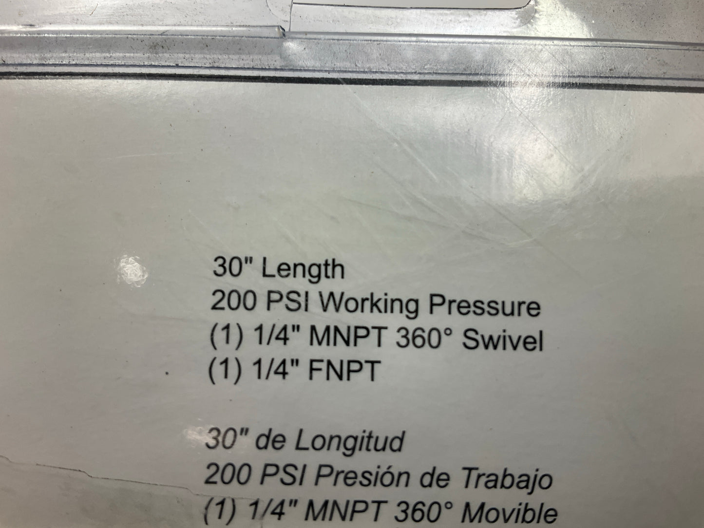 (2) Milton S680 1/4'' ID X 30'' Rubber Hose Whip Swivel Fitting Snubber 200 PSI