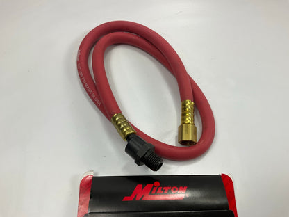 Milton S680 1/4'' ID X 30'' Rubber Hose Whip Swivel Fitting Snubber 200 PSI