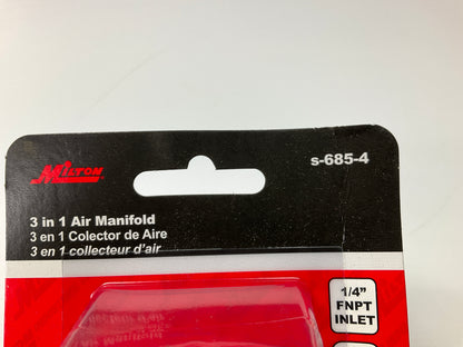 RED - Milton S-685- 4 3 In 1 Air Hose Manifold With 1/4'' FNPT Inlet And Outlets